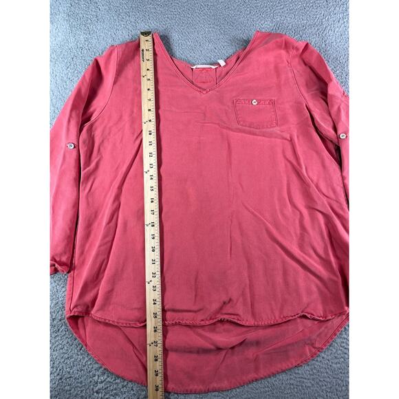 Soft Surroundings Shirt Womens Large Tunic Pink Long Sleeve Round Neck Lyocell - Picture 8 of 12